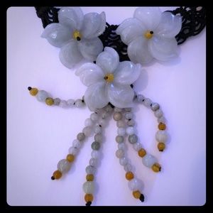 15 Inch Floral Jade Choker